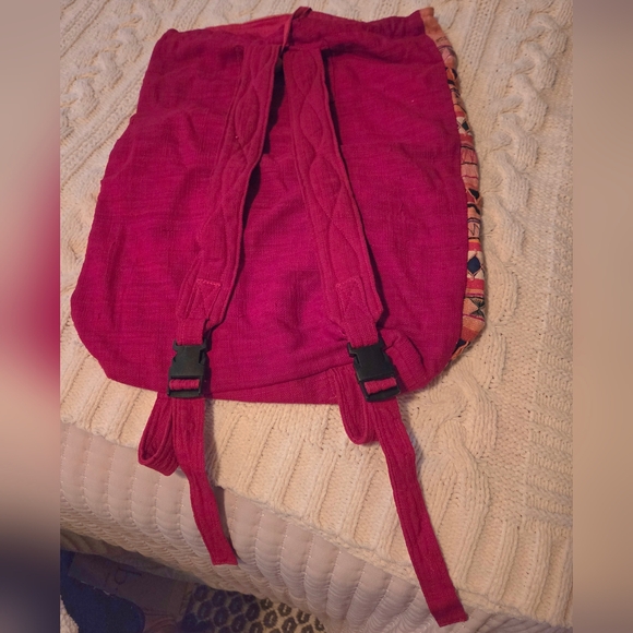 Colorful Geometric Pattern Backpack Ethnic Drawstring Bag - Picture 4 of 8